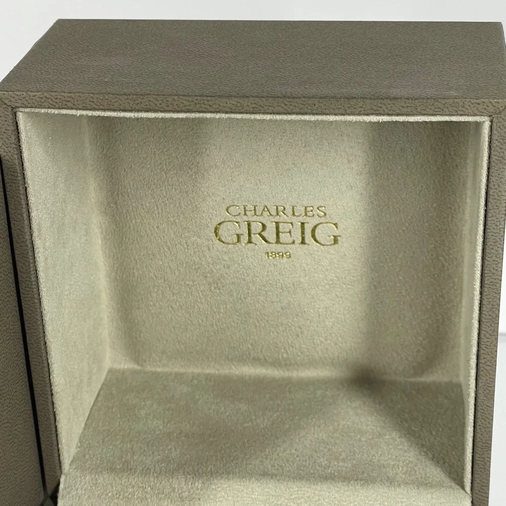 Charles‎ Greig 1899 Luxury Jewelry Watch Presentation Box Set Brown Gold Trim